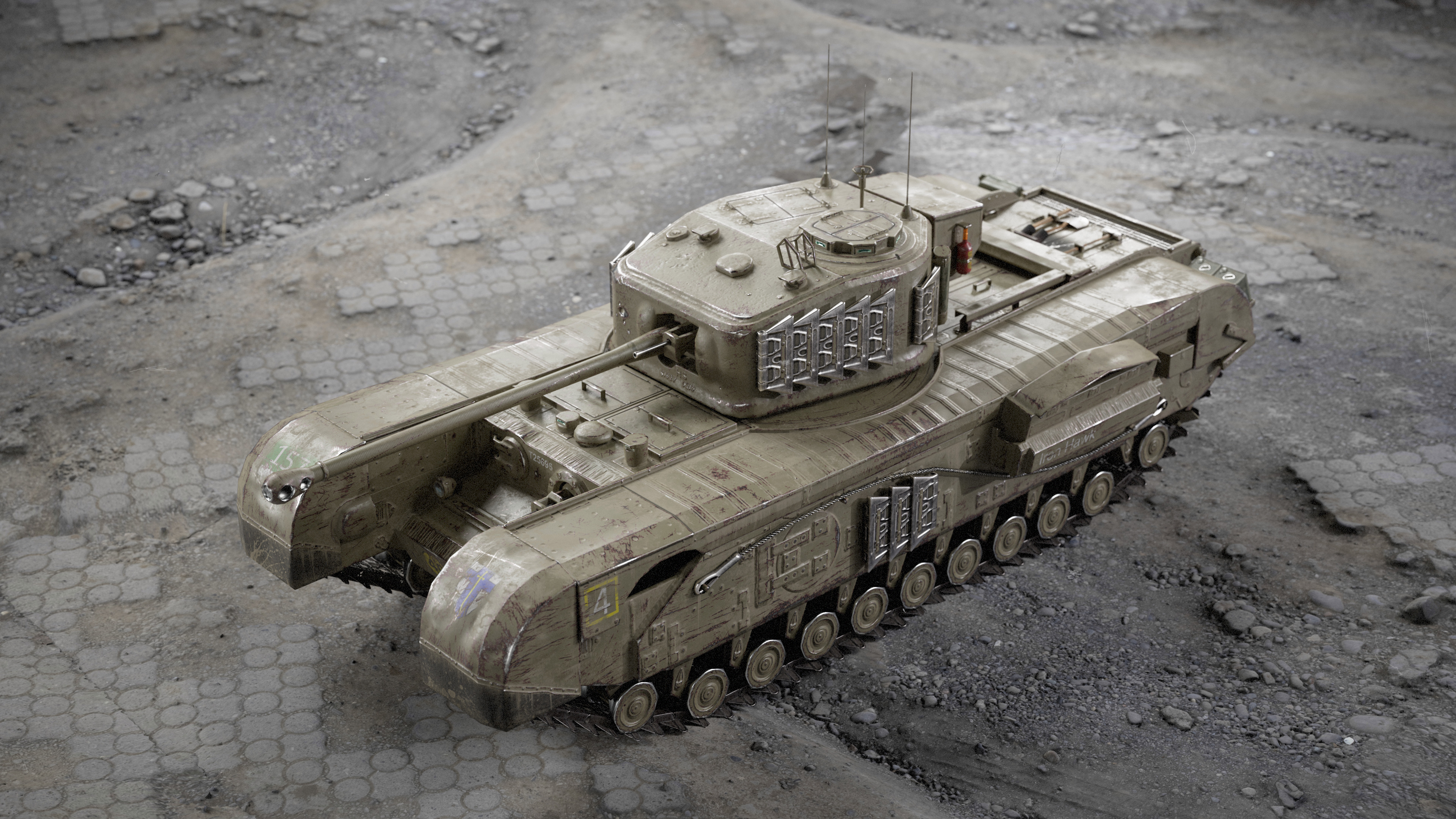 Churchill_VII tank render 1