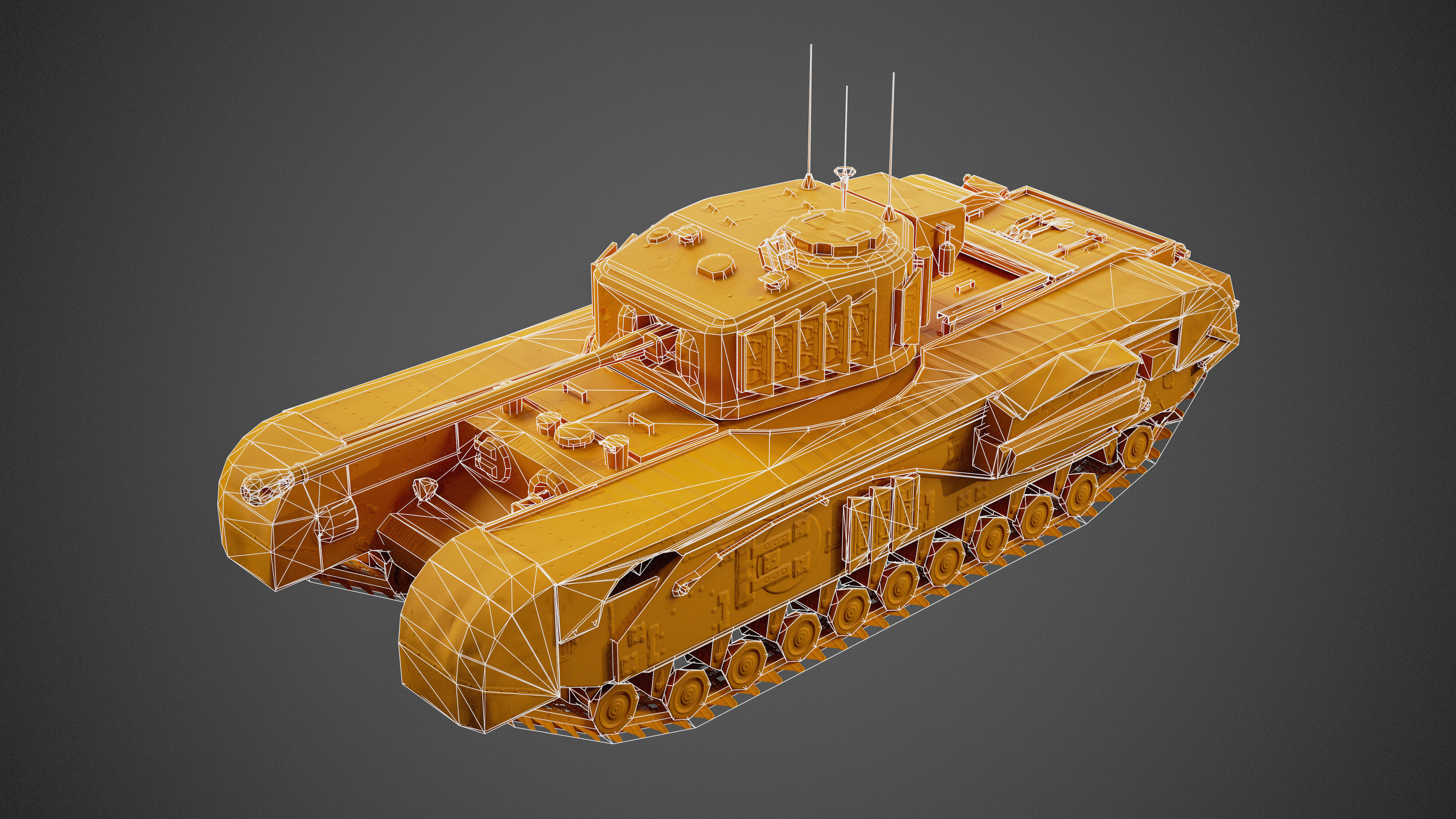 Churchill_VII tank render 3