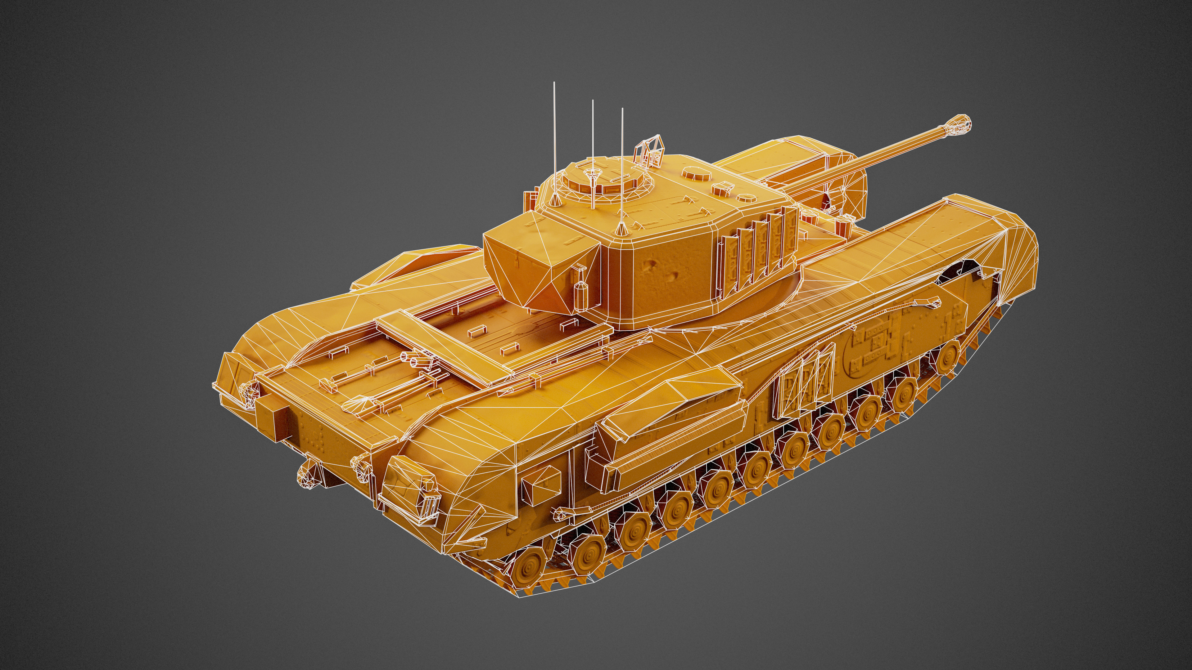 Churchill_VII tank render 4