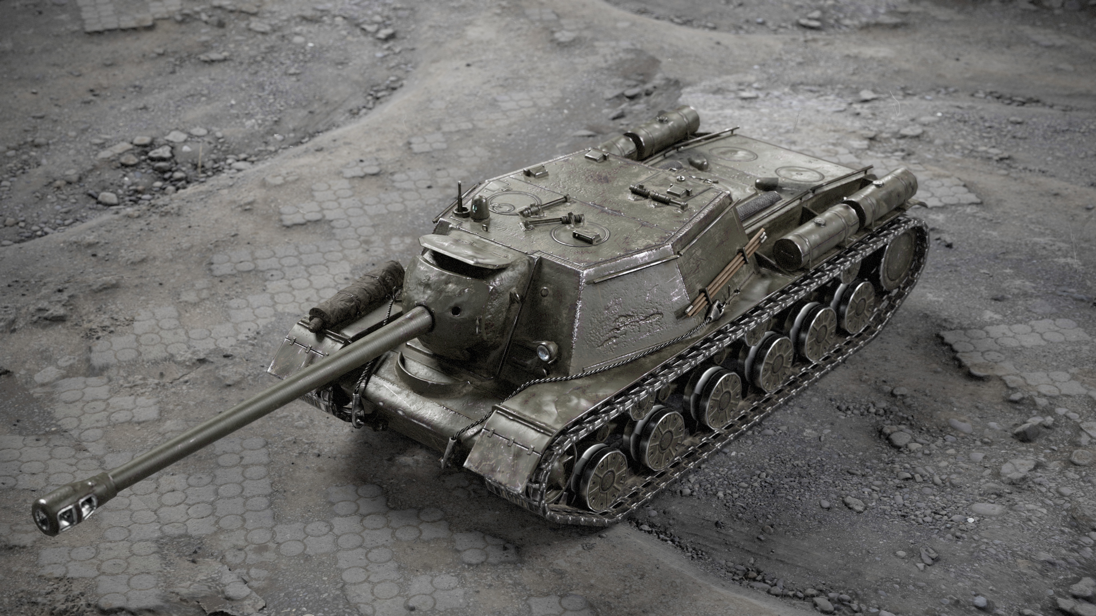 Su-152 tank render 1