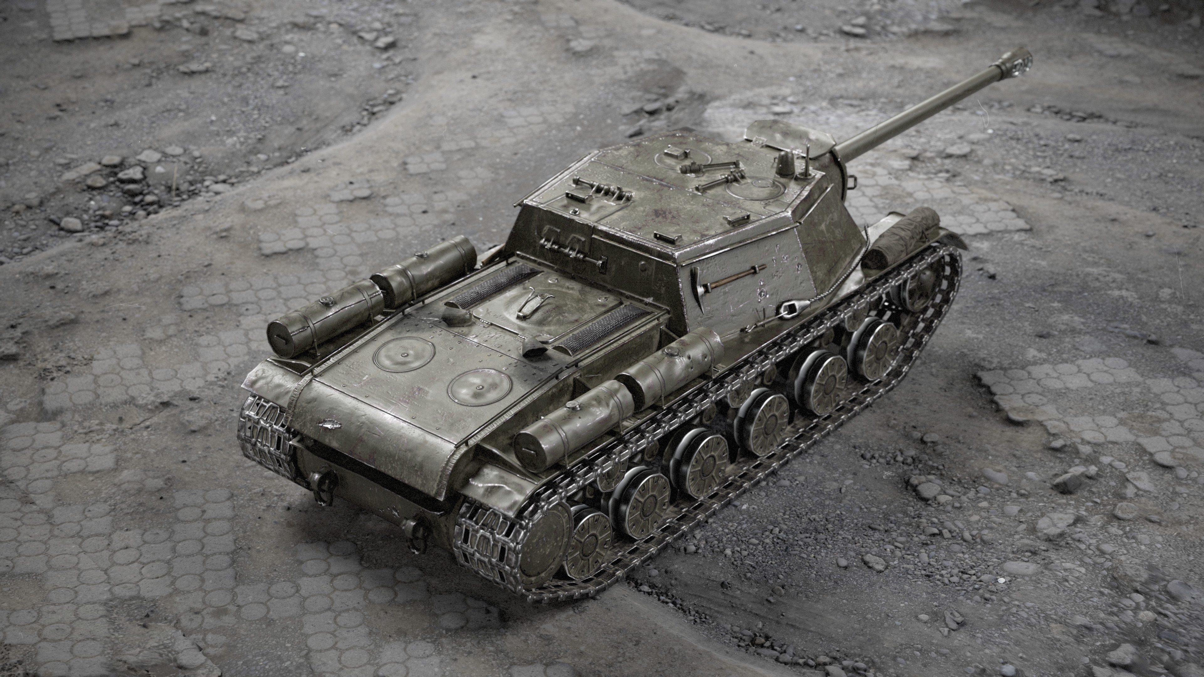 Su-152 tank render 2